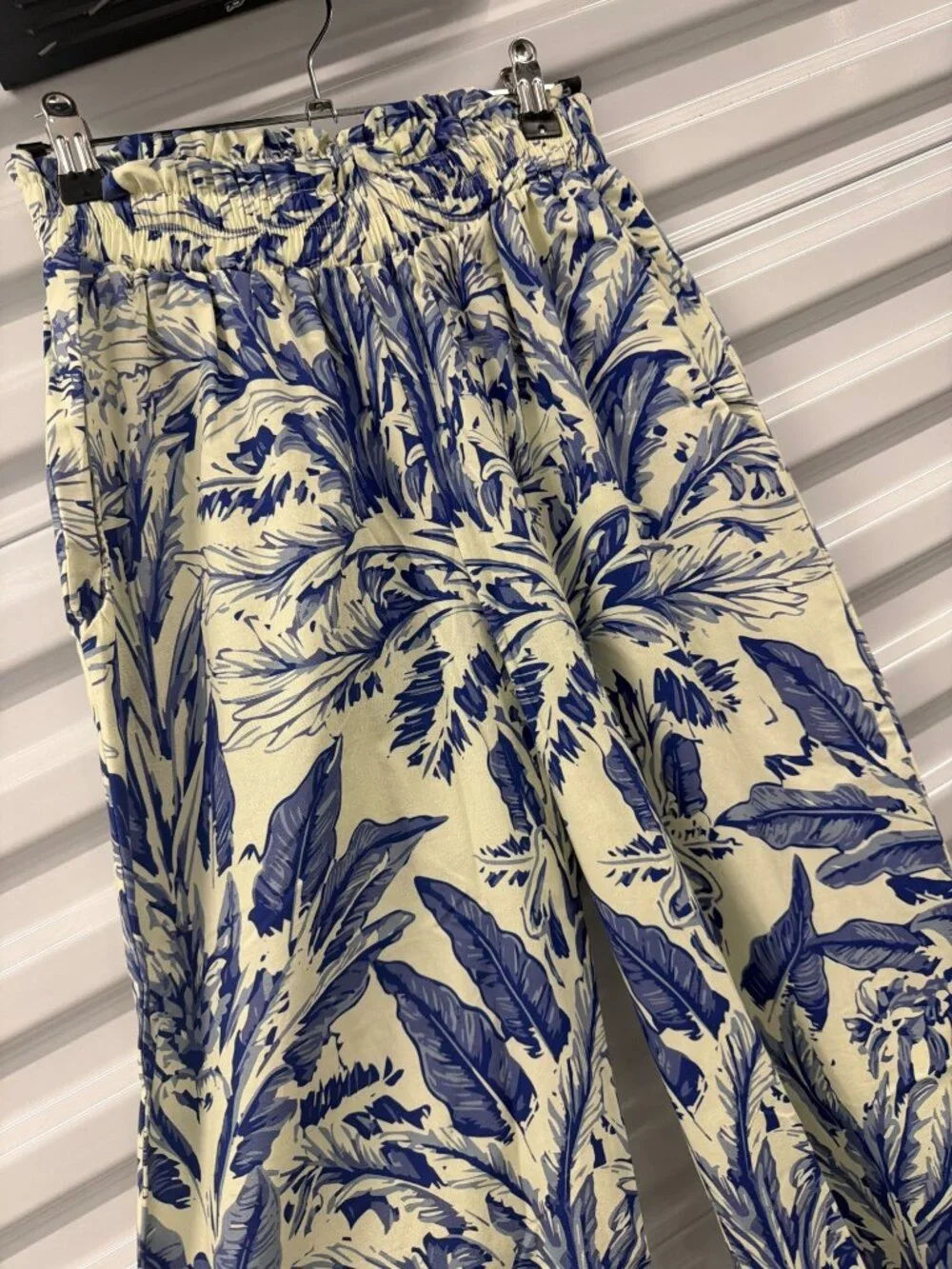 Diarrablu Printed Cotton Poplin Leer Pants Toile Blu Womens Size XS